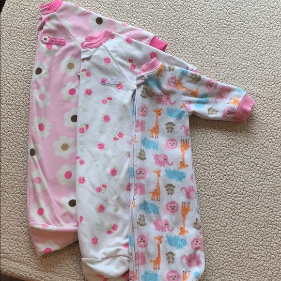 Carter's Other - Lot of 3 baby girl sleep sacks.